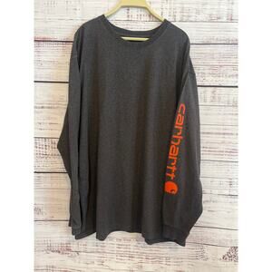 Carhartt Mens Loose Fit Long Sleeve Shirt Size 2 XL Gray